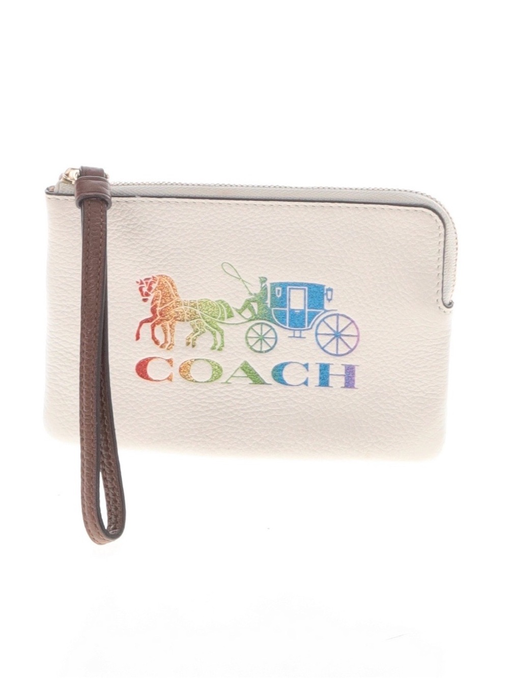 Coach pride horse and carriage rainbow wristlet wallet